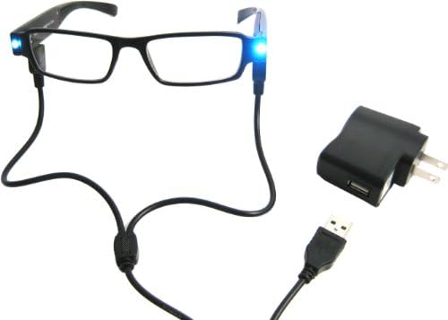 Illuminighters LED USB Rechargeble Readers, Black +2.50 Strength