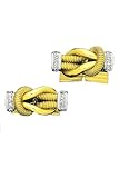 14k Gold and Diamond Knot-Cufflinks