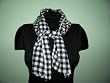 Black and White 100% Cotton Check Scarf