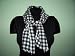Black and White 100% Cotton Check Scarf