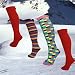 4 Pairs of Tube Ski Socks UK size 4-11 2 x Red, Hoops & Checks