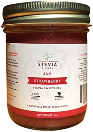 Stevia Kitchen Sugar Free Jam, 8 oz Jar (Strawberry Jam - 3 Count)