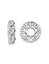 Storywheel® Aquamarine Birthstone Bead / Charm in 925 Sterling Silver