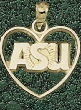 Anderson Jewelry Arizona State Sun Devils Sunburst Heart Gold Charm