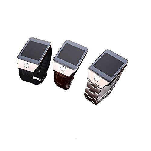 Waterproof 2.0PM Camera Bluetooth Smart Watch Pedometer Heart Rate Monitor Wristwatch for Android Windows Phone iPhone (Black)