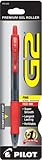 Pilot G2 Retractable Premium Gel Ink Rolling Ball Pen, Fine Point, Red Ink (31028)