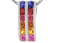 1.60 cttw Genuine Rainbow Sapphire Pendant - 14kt White or Yellow Gold