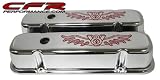 1959-79 Pontiac 301-326-350-389-400-421-428-455 V8 Tall Steel Valve Covers - Red V8 Logo