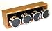 Lipper International 6804 Set of 4 Spice Bottles in Bamboo Box, Black