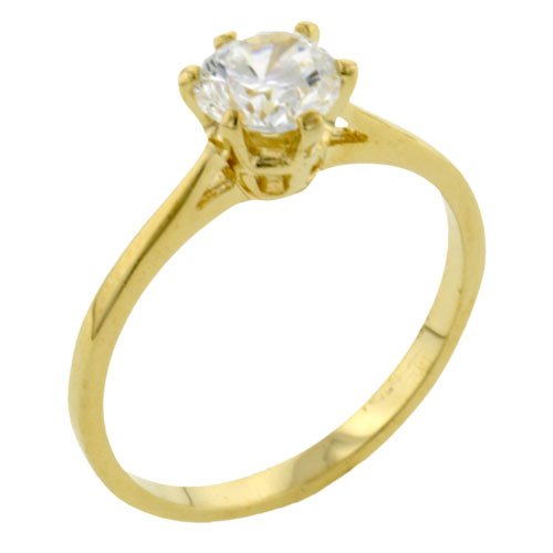 Childrens Toyshop  Jewelry : Round Cut Cz Wedding Engagement Solitaire Ring