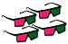 3d Glasses for My Bloody Valentine and Other New 3d Movies - Gems Green/magenta Ultimate 3d Glasses (4 Pairs)