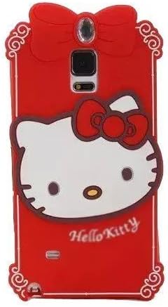 Galaxy Note 4 Case,Galaxy Note 4 Silicone Case,Tribe-Tiger Cartoon Diamond Crystal Hello Kitty Silicon Gel Rubber Case Cover Skin for Samsung Galaxy Note 4 2014 Model(Red Hello Kitty)