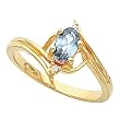 14K Yellow Gold Sky Blue Topaz and Diamond Ring