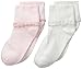 Stride Rite Little Girls' 2 Pack Girls Texture Cuff with Shiny Edge