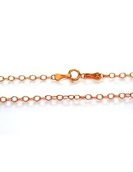 14k Solid Rose Pink Gold Diamond Cut Cable Link Chain Necklace 1.5mm 20"