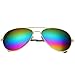 Desen Unisex Adult Aviator Sunglasses (GOLD COLORFUL)