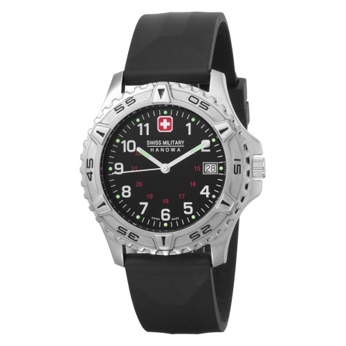 Swiss Military Hanowa Men's Jungfrau Black Dial Rubber Strap Watch #06-4053-04-007.R