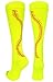MadSportsStuff Softball Socks with Stitches Over the Calf (Neon Yellow/Red, Medium)