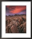 Sunset over the Desolate Alabama Hills Framed Art Poster Print by Phil Schermeister, 18x22