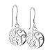 Sterling Silver 925 Cut Out Circle Dangle Earrings title=