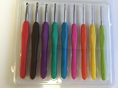Crochet Hooks - 9pc Crochet Hook Set, with Color Coded Handles