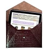 Croco-Brown Fine Leather iPad / iPad2 / iPad3 Carry Envelope by Graphic Image -