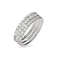 Sterling Silver Triple Stackable CZ Ring Set
