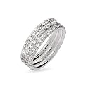 Sterling Silver Triple Stackable CZ Ring Set