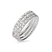 Jewelry : Eve's Addiction Sterling Silver Triple Stackable CZ Ring Set