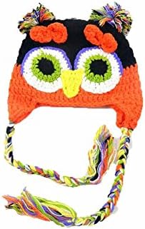 Snuggle Luv Women's Fall Crochet Hat One Size Orange and Black