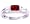 14K White Gold Sculpted Octagon Gemstone Ring-Garnet/Briolette, size5