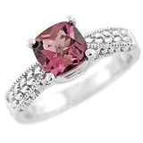 1.55ct Pink Tourmaline Engagement 14k White Gold Ring