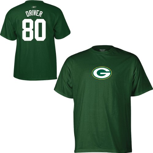Reebok Green Bay Packers Donald Driver Name and Number T-Shirt Medium