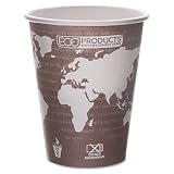 Eco-Products EPBHC8WAPK - World Art Renewable Resource Compostable Hot Drink Cups, 8 oz, Plum, 50/Pack