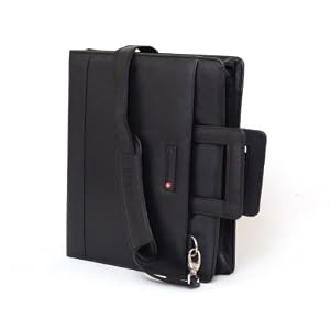 Swiss Bags Leather Notebook Sleeve Briefcase Laptop Portfolio Black