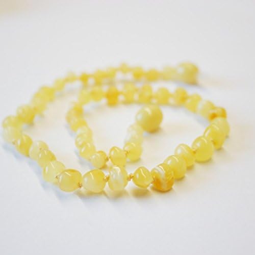 Certified Natural Batlic Amber Baby Teething Necklace - Milky Baroque - *SCREW CLASP* *SAFETY KNOTTED*