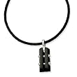 Stainless Steel Black Color IP-plated Accent Pendant