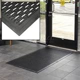 Upfront Scraper Slotted Entrance Mat 5/16 Thick Black 36x60