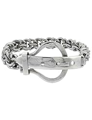 Sterling Silver Garibaldi Link Bracelet Belt Buckle Clasp 1/2 inch wide, sizes 8, 8.5 & 9 inch