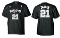 Tim Duncan San Antonio Spurs Adult Black NBA Two Sided T Shirt By Adidas