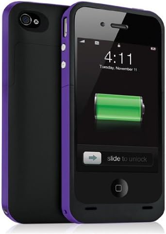 Iwoo Ultra-thin 2000mah Power bank case cover , External rechargeable power bank for iPhone 4/4S/4G (Purple)