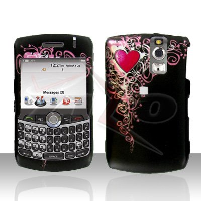 Pink Vine Tree Red Heart Zebra DesignSnap on Hard Cover Protector Faceplate Skin Case for Blackberry Curve 8300 8310 8320 8330 + Belt Clip