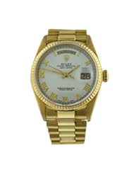 Watch: Rolex Day Date automatic-self-wind white mens Watch 18038 (Certified Pre-owned) - Rolex
