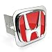Honda 3D Red Logo Steel Tow Hitch Cover Plug, Official Licensed