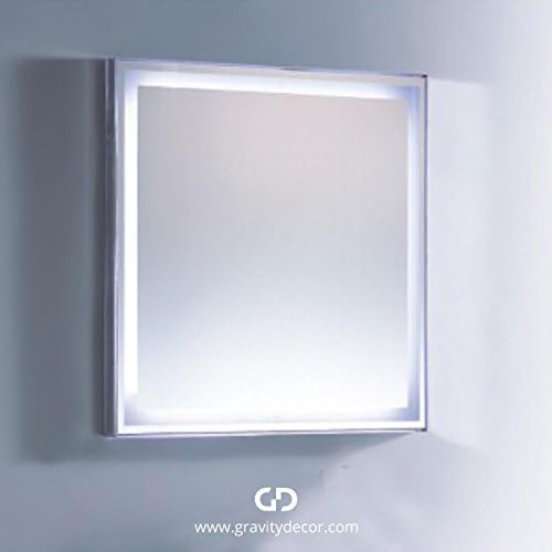 Gravity Decor Bathroom Wall Mounted High Quality LED Lighted Vanity Mirror, 27" L x 28" W