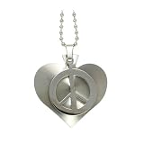 Inox Peace Pendant Necklaces 32mm 19, Stainless Steel Chain