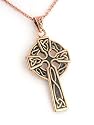 Medium Celtic Knot Sun Cross Solid Copper Pendant and 20" Necklace