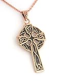 Medium Celtic Knot Sun Cross Solid Copper Pendant and 20 Necklace