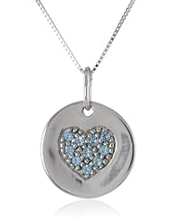 Sterling Silver Birthstone Crystal Heart Medallion Pendant Necklace