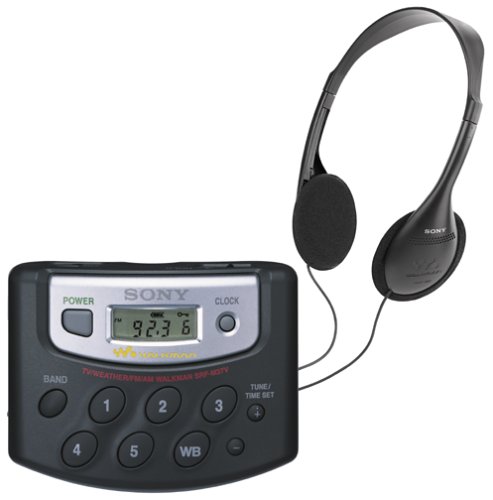 Sony SFR-M37V FM/AM/Weather/TV Radio Walkman with 25 Memory Presets